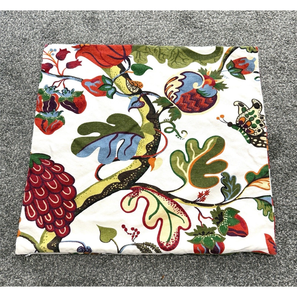 Pottery Barn Serafina Square 20x20 Floral Pillow Cover 55% Linen Zip Closure